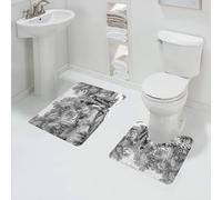 QRFASFZO Rururug Lot de 2 Tapis Salle de Bain,Croquis Vintage et Historique de la Révolution française avec Napoléon et Une,Tapis WC Contour et Tapis de Bain,Microfibre Tapis de Douche antidérapant