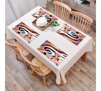 QRFASFZO Sets de Table Lavable, Lot de 6 Sets de Table Plastique PVC, Résistant à la Chaleur, Antidérapant,Série Inner Melody. Un Design sé de Formes Musicales colorées, métaphore de la spiri,45x30cm