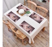 QRFASFZO Sets de Table Lavable, Lot de 6 Sets de Table Plastique PVC, Résistant à la Chaleur, Antidérapant,Symboles emblématiques du cinéma, Chaise de réalisateur, Clap, Bobine de Film et côn,45x30cm