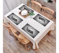 QRFASFZO Sets de Table Lavable, Lot de 6 Sets de Table Plastique PVC, Résistant à la Chaleur, Antidérapant,Cinéma, Clap sur Fond rétro avec Effet Grunge, scène coupée du réalisateur,45x30cm