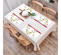 QRFASFZO Sets de Table Lavable, Lot de 6 Sets de Table Plastique PVC, Résistant à la Chaleur, Antidérapant,Éducatif, Fusion nucléaire Chaîne Proton-Neutron,45x30cm