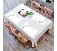 QRFASFZO Sets de Table Lavable, Lot de 6 Sets de Table Plastique PVC, Résistant à la Chaleur, Antidérapant,Musique, pissenlits Volants avec des Notes de Musique Douceur de la Silhouette d'une,45x30cm