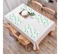 QRFASFZO Sets de Table Lavable, Lot de 6 Sets de Table Plastique PVC, Résistant à la Chaleur, Antidérapant,Coccinelles, Marguerites colorées et coccinelles Image Porte-Bonheur Découvrez Votre,45x30cm