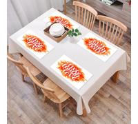 QRFASFZO Sets de Table Lavable, Lot de 6 Sets de Table Plastique PVC, Résistant à la Chaleur, Antidérapant,Vivre, Rire, Aimer, Phrase de Motivation dessinée à la Main avec Un Coup de Pinceau,45x30cm