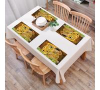 QRFASFZO Sets de Table Lavable, Lot de 6 Sets de Table Plastique PVC, Résistant à la Chaleur, Antidérapant,Peinture Batik d'art Abstrait inspirée de t sur Les Motifs de Gustav t,45x30cm