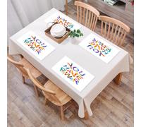 QRFASFZO Sets de Table Lavable, Lot de 6 Sets de Table Plastique PVC, Résistant à la Chaleur, Antidérapant,Le Texte Artistique « The Power You Have » est présenté dans des Polices géométrique,45x30cm