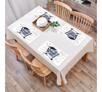 QRFASFZO Sets de Table Lavable, Lot de 6 Sets de Table Plastique PVC, Résistant à la Chaleur, Antidérapant,Décoration de Salle de Classe de mathématiques, personnalisée,45x30cm