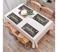 QRFASFZO Sets de Table Lavable, Lot de 6 Sets de Table Plastique PVC, Résistant à la Chaleur, Antidérapant,Affichage de biologie, Une série d'images biologiques, de réactions Chimiques et d'i,45x30cm
