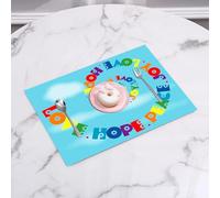 QRFASFZO Sets de Table Lavable, Lot de 6 Sets de Table Plastique PVC, Résistant à la Chaleur, Antidérapant,Message d'amour, d'espoir, de Paix et de Joie aux Couleurs de l'arc-en-Ciel avec ins,45x30cm