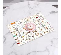 QRFASFZO Sets de Table Lavable, Lot de 6 Sets de Table Plastique PVC, Résistant à la Chaleur, Antidérapant,Peintures rupestres avec des Motifs Ethniques sans Couture,45x30cm