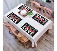 QRFASFZO Sets de Table Lavable, Lot de 6 Sets de Table Plastique PVC, Résistant à la Chaleur, Antidérapant,Vivre, Rire, Aimer, différentes Paroles de Sagesse typographiques victoriennes antiq,45x30cm