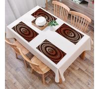 QRFASFZO Sets de Table Lavable, Lot de 6 Sets de Table Plastique PVC, Résistant à la Chaleur, Antidérapant,Mandala, Univers Ethnique Tribal Cercle Univers et Cosmos symbolisme ésotérique icôn,45x30cm