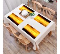 QRFASFZO Sets de Table Lavable, Lot de 6 Sets de Table Plastique PVC, Résistant à la Chaleur, Antidérapant,Groupe de girafes Coucher de Soleil Nuages Colorant Ciel et Terre Horizon,45x30cm