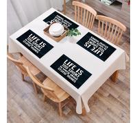 QRFASFZO Sets de Table Lavable, Lot de 6 Sets de Table Plastique PVC, Résistant à la Chaleur, Antidérapant,La Vie est trop Courte pour s'inquiéter de Choses stupides,45x30cm