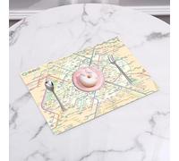 QRFASFZO Sets de Table Lavable, Lot de 6 Sets de Table Plastique PVC, Résistant à la Chaleur, Antidérapant,Plan du métro de Paris, Une Carte Vivante montrant Le réseau Complexe et Les Lignes,45x30cm