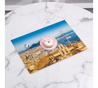 QRFASFZO Sets de Table Lavable, Lot de 6 Sets de Table Plastique PVC, Résistant à la Chaleur, Antidérapant,Le Charmant Paysage de Naples, Ses bâtiments historiques et Son Port animé,45x30cm