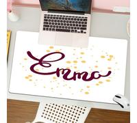 QRFASFZO Tapis de Souris Gaming - 30x80 cm - Tapis de Souris Esports - Ne Glisse jamais - Couverture complète du Bureau - Emma, Arrangement de Lettres féminines Bébé Fille écrit Un