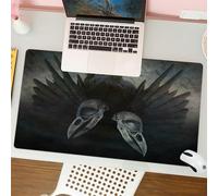 QRFASFZO Tapis de Souris Gaming - 30x80 cm - Tapis de Souris Esports - Ne Glisse jamais - Couverture complète du Bureau - Décor Gothique, Ailes d'esprit de Corbeau, Magie obsédante, mysticisme, sombr