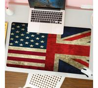 QRFASFZO Tapis de Souris Gaming - 30x80 cm - Tapis de Souris Esports - Ne Glisse jamais - Couverture complète du Bureau - Fusion de Drapeaux historiques, Art des Drapeaux américains et nniques, Disco