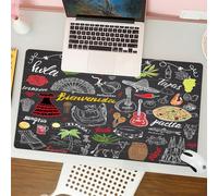 QRFASFZO Tapis de Souris Gaming - 30x80 cm - Tapis de Souris Esports - Ne Glisse jamais - Couverture complète du Bureau - Une Compilation d'éléments culturels espagnols, de Traditions espagnoles et d