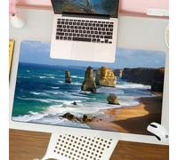 QRFASFZO Tapis de Souris Gaming - 30x80 cm - Tapis de Souris Esports - Ne Glisse jamais - Couverture complète du Bureau - Plage, rochers imposants et Les Douze apôtres sur Le Magnifique Littoral aust