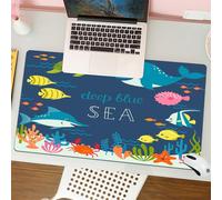 QRFASFZO Tapis de Souris Gaming - 30x80 cm - Tapis de Souris Esports - Ne Glisse jamais - Couverture complète du Bureau - Dessin animé, Graphique Artistique sous-Marin avec des algues, des récifs cor
