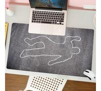 QRFASFZO Tapis de Souris Gaming - 30x80 cm - Tapis de Souris Esports - Ne Glisse jamais - Couverture complète du Bureau - Dessin à la Craie sur Le Trottoir, Un Simple Contour Blanc Qui Laisse entrevo