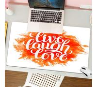 QRFASFZO Tapis de Souris Gaming - 30x80 cm - Tapis de Souris Esports - Ne Glisse jamais - Couverture complète du Bureau - Vivre, Rire, Aimer, Phrase de Motivation dessinée à la Main avec Un Coup de p