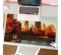 QRFASFZO Tapis de Souris Gaming - 30x80 cm - Tapis de Souris Esports - Ne Glisse jamais - Couverture complète du Bureau - Ville, Vieux-Port de Montréal Tôt Le Matin, pittoresque