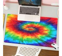 QRFASFZO Tapis de Souris Gaming - 30x80 cm - Tapis de Souris Esports - Ne Glisse jamais - Couverture complète du Bureau - Texture du Tissu - Design Textile Batik Fond Soie