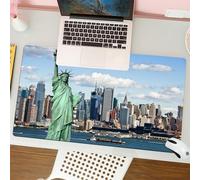 QRFASFZO Tapis de Souris Gaming - 30x80 cm - Tapis de Souris Esports - Ne Glisse jamais - Couverture complète du Bureau - Concept de Tourisme Photographique sur Les toits de la Ville de New York avec