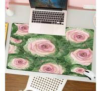 QRFASFZO Tapis de Souris Gaming - 30x80 cm - Tapis de Souris Esports - Ne Glisse jamais - Couverture complète du Bureau - Motif de Peinture à l'aquarelle avec Un Beau Chou frisé ou Chou ornemental