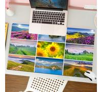 QRFASFZO Tapis de Souris Gaming - 30x80 cm - Tapis de Souris Esports - Ne Glisse jamais - Couverture complète du Bureau - Collection de Photos de paysages naturels, Compilation d'images de paysages n