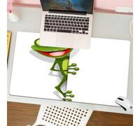 QRFASFZO Tapis de Souris Gaming - 30x80 cm - Tapis de Souris Esports - Ne Glisse jamais - Couverture complète du Bureau - Dessin animé, Une Grenouille Verte vive avec des Yeux expressifs et Un sourir