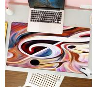 QRFASFZO Tapis de Souris Gaming - 30x80 cm - Tapis de Souris Esports - Ne Glisse jamais - Couverture complète du Bureau - Série Inner Melody. Un Design composé de Formes Musicales colorées, métaphore