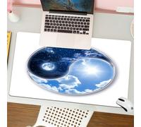 QRFASFZO Tapis de Souris Gaming - 30x80 cm - Tapis de Souris Esports - Ne Glisse jamais - Couverture complète du Bureau - Décoration d'appartement, Monde Yin Yang avec Harmonie de la Lune et du Solei