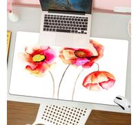 QRFASFZO Tapis de Souris Gaming - 30x80 cm - Tapis de Souris Esports - Ne Glisse jamais - Couverture complète du Bureau - Coquelicot, aquarelles Coquelicots vibrants Symbole Graphique de Paix et