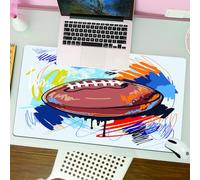 QRFASFZO Tapis de Souris Gaming - 30x80 cm - Tapis de Souris Esports - Ne Glisse jamais - Couverture complète du Bureau - Dessin Illustration de Football américain, Croquis Artistique de Football amé