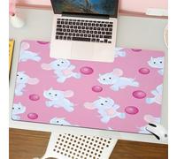 QRFASFZO Tapis de Souris Gaming - 30x80 cm - Tapis de Souris Esports - Ne Glisse jamais - Couverture complète du Bureau - Motif harmonieux de bébé éléphant. Carreaux de Brique verticaux décalés.