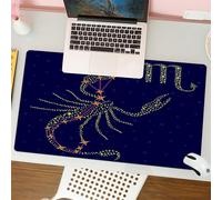 QRFASFZO Tapis de Souris Gaming - 30x80 cm - Tapis de Souris Esports - Ne Glisse jamais - Couverture complète du Bureau - Signe du Zodiaque Scorpion sur Un Fond de Ciel étoilé avec Le schéma des étoi