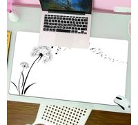QRFASFZO Tapis de Souris Gaming - 30x80 cm - Tapis de Souris Esports - Ne Glisse jamais - Couverture complète du Bureau - Musique, pissenlits Volants avec des Notes de Musique Douceur de la silhouett