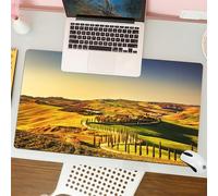 QRFASFZO Tapis de Souris Gaming - 30x80 cm - Tapis de Souris Esports - Ne Glisse jamais - Couverture complète du Bureau - Italie, Toscane Crète Siennois Paysage Rural cyprès Campagne Terres agricoles