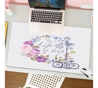 QRFASFZO Tapis de Souris Gaming - 30x80 cm - Tapis de Souris Esports - Ne Glisse jamais - Couverture complète du Bureau - La Vie J'Ai dépouillé Les Citations inspirantes Couronne Florale Rome