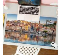 QRFASFZO Tapis de Souris Gaming - 30x80 cm - Tapis de Souris Esports - Ne Glisse jamais - Couverture complète du Bureau - Vue sur la Vieille Ville de Porto, au Portugal, Depuis l'autre côté du fleuve