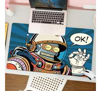 QRFASFZO Tapis de Souris Gaming - 30x80 cm - Tapis de Souris Esports - Ne Glisse jamais - Couverture complète du Bureau - Bandes dessinées Modernes et futuristes Super Héros comme Robot dans Une Comb
