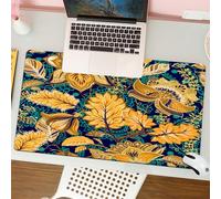 QRFASFZO Tapis de Souris Gaming - 30x80 cm - Tapis de Souris Esports - Ne Glisse jamais - Couverture complète du Bureau - Art, Motif Floral Oriental médiéval, thème de Jardin Fantastique Exotique, mo