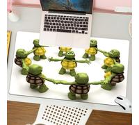 QRFASFZO Tapis de Souris Gaming - 30x80 cm - Tapis de Souris Esports - Ne Glisse jamais - Couverture complète du Bureau - Rendu 3D d'une Tortue menant Une équipe de Danse Turtles United