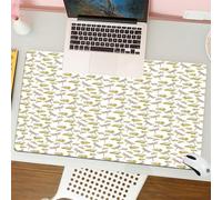 QRFASFZO Tapis de Souris Gaming - 30x80 cm - Tapis de Souris Esports - Ne Glisse jamais - Couverture complète du Bureau - Danse enchanteresse des libellules et des nénuphars (2)