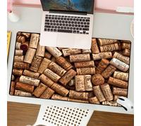 QRFASFZO Tapis de Souris Gaming - 30x80 cm - Tapis de Souris Esports - Ne Glisse jamais - Couverture complète du Bureau - Bouchons de vin, différents Bouchons avec Empreintes, racontent des Histoires