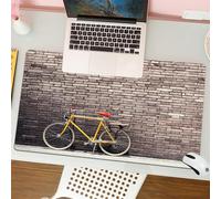 QRFASFZO Tapis de Souris Gaming - 30x80 cm - Tapis de Souris Esports - Ne Glisse jamais - Couverture complète du Bureau - Vergangenheit Ästhetische Rennrad Lean to The Brick Wall im Freien täglichen